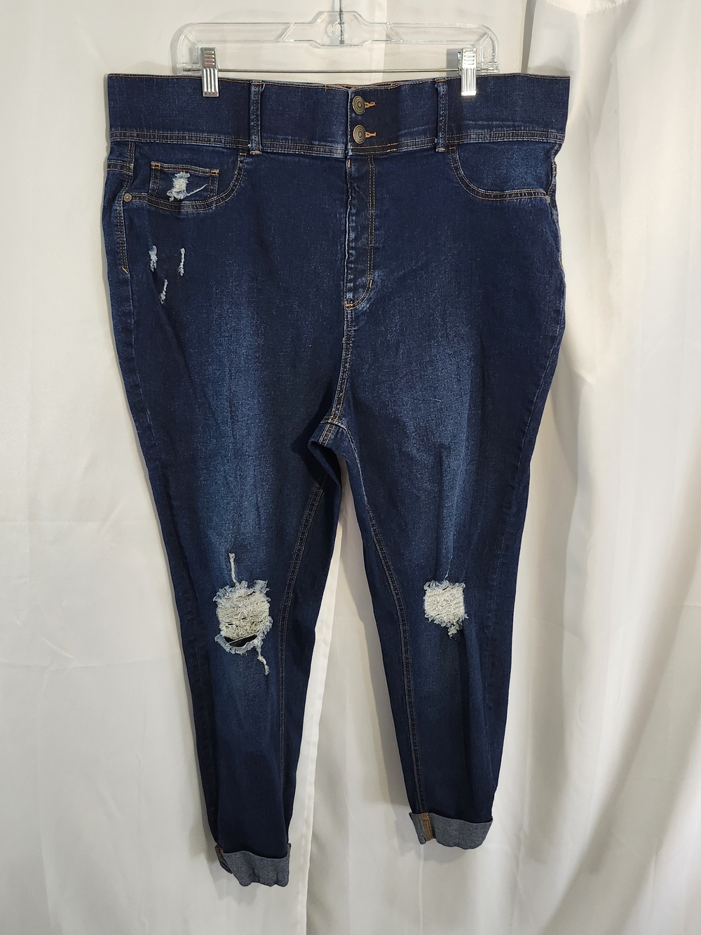Dark Indigo Distressed Jeans